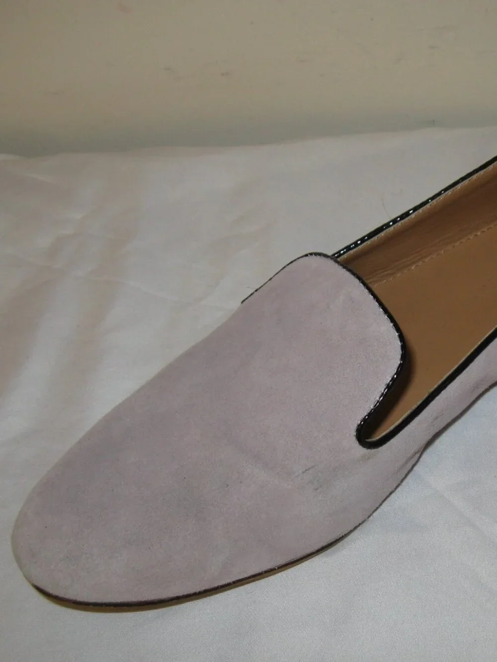 J.Crew lavendar suede black piping trim flats